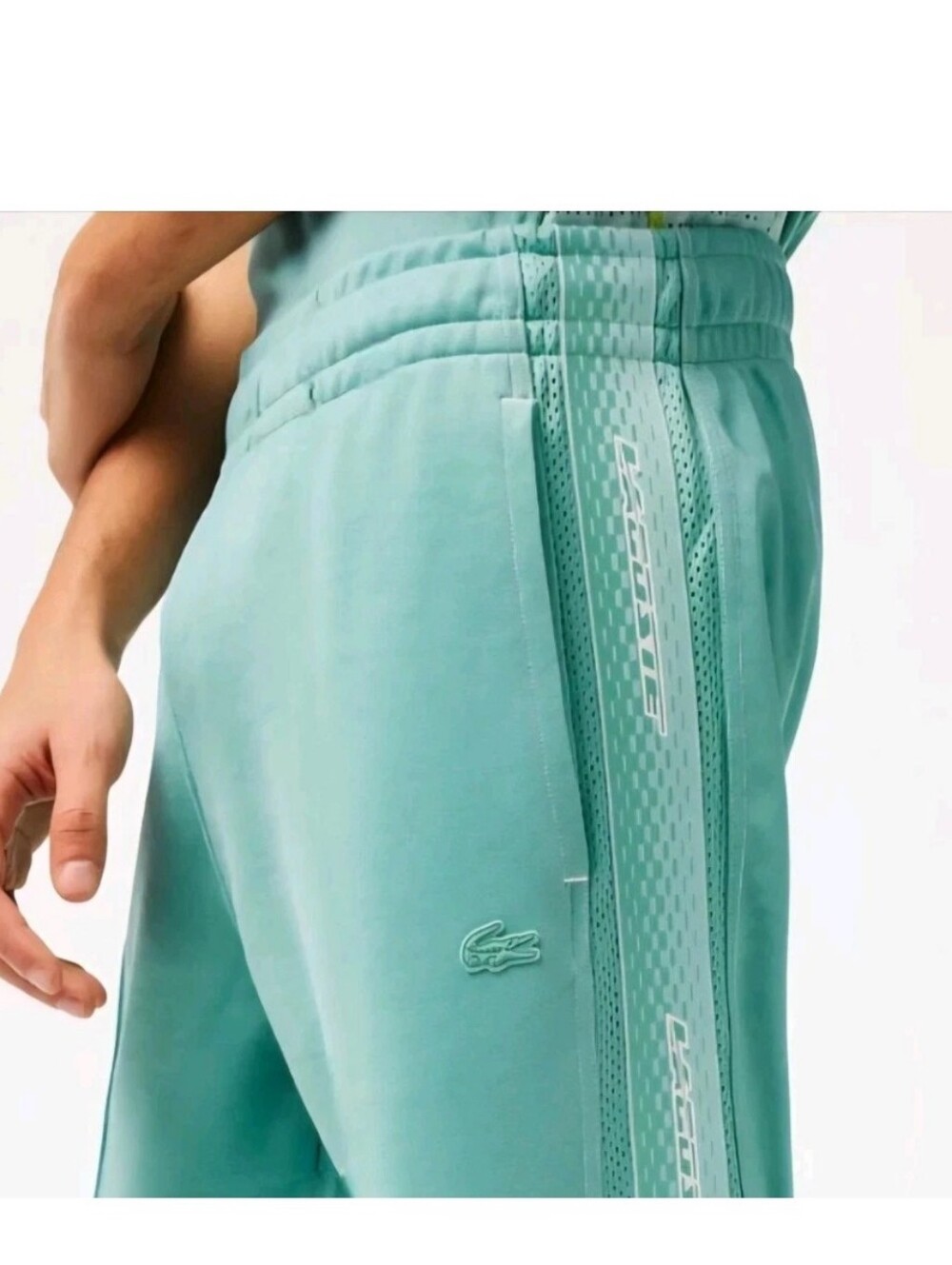 NEW Lacoste Relaxed Fit Pique Track Shorts Basketball Mint Green Above Knee S